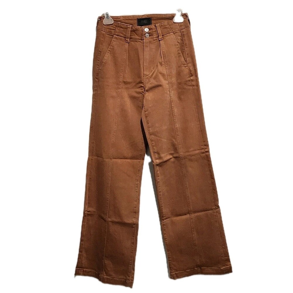 PAIGE Brooklyn Crop Wide Leg Jeans Vintage Mocha Bisque Size 24 (US 00)